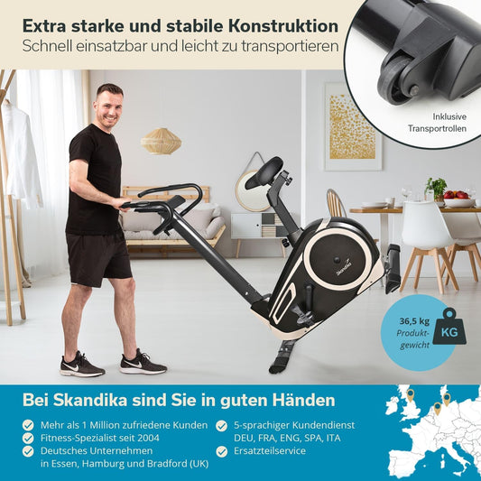 Morpheus: Ergometer mit App‑Steuerung, Pulsgurt und Tablethalter