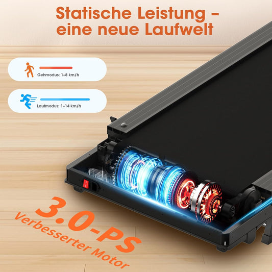 Faltbares Laufband: Walking Pad mit Steigung für Zuhause