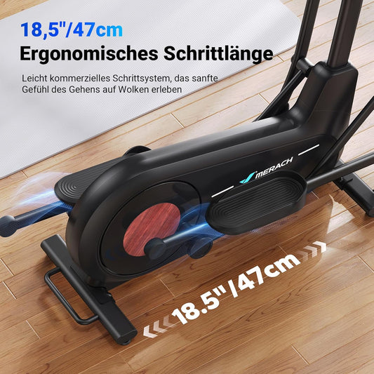 Heimtrainer Crosstrainer: Leise, Magnetisch, App, 8 Stufen, 160KG Kapazität
