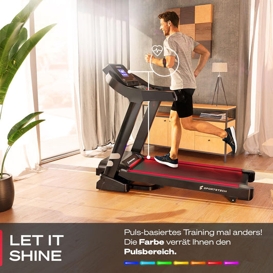 F37s: Klappbares Laufband, 7 PS, 20 km/h, Steigung & App