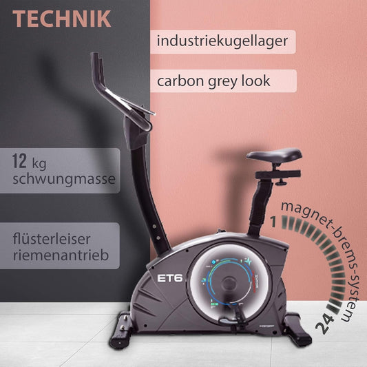 ET 6: Ergometer mit 24 Stufen, 12 kg Bremssystem, 150 kg Traglast