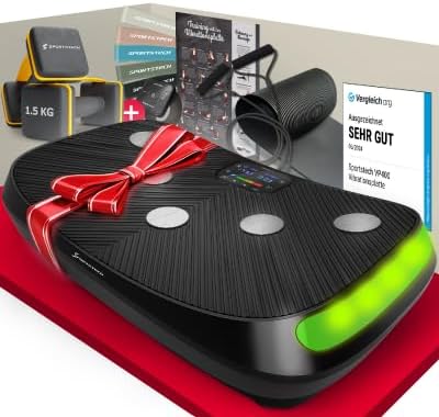 VP400: 4D Vibrationsplatte mit Smart‑LED und Trainingsbändern