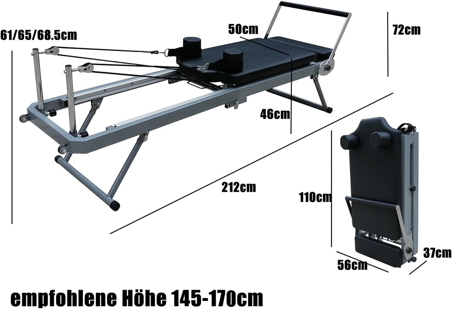 Pilates Reformer für Zuhause, Faltbarer Pilates Reformer Heimgebrauch