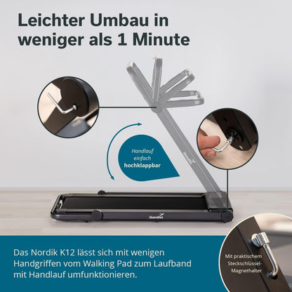Nordik Laufband für Zuhause & Büro | Walking Pad mit Steigung