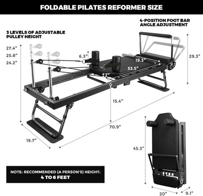Pilates Reformer: Faltbar, für Core, Yoga & Krafttraining