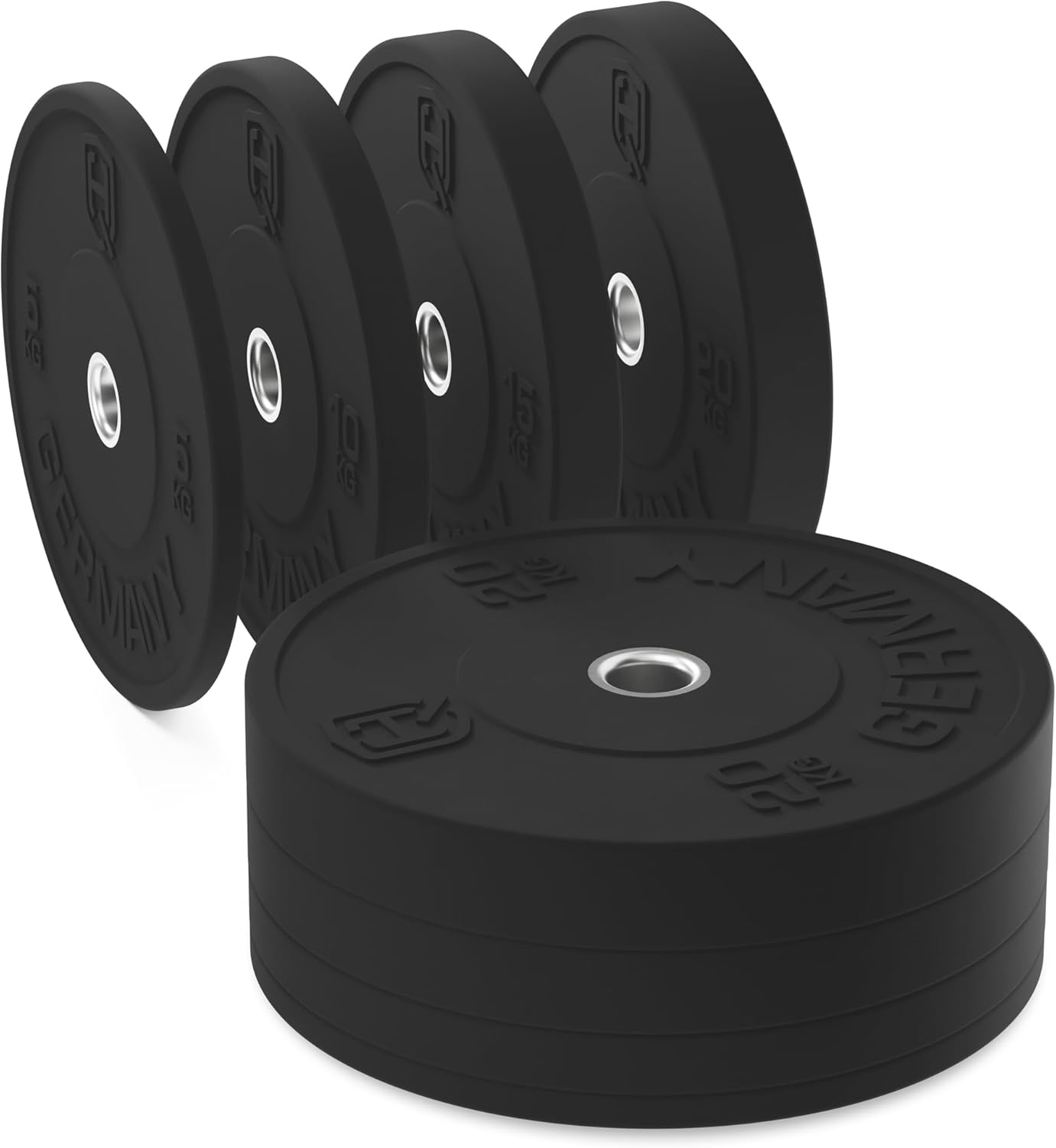 50mm Vollgummi Bumper Plates - Gewichtsscheiben Set für Training