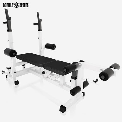 Sports Hantelbank mit Gewichten, 170 cm Stange und Hantelset
