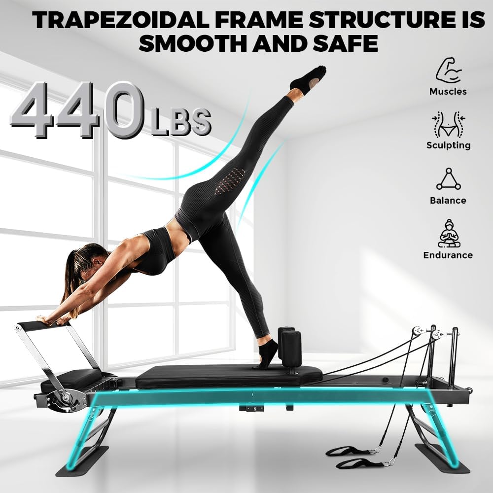 Pilates Reformer: Faltbar, für Core, Yoga & Krafttraining