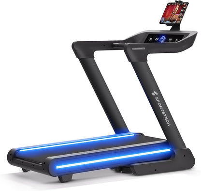 sTread Pro/Lite: Klappbares Laufband mit 20 km/h, 17 % Steigung und 7 PS Motor