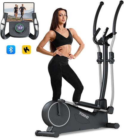 2-in-1 Heimtrainer Crosstrainer: Leiser Magnetischer Ellipsentrainer mit App