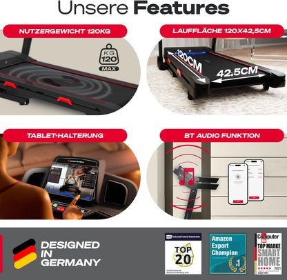 F31s: Klappbares Laufband für Zuhause mit App, Bluetooth & LED