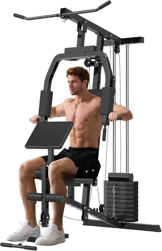 Home Gym Kraftstation – Latzug, Kabelzug, Brustpresse, Beintrainer