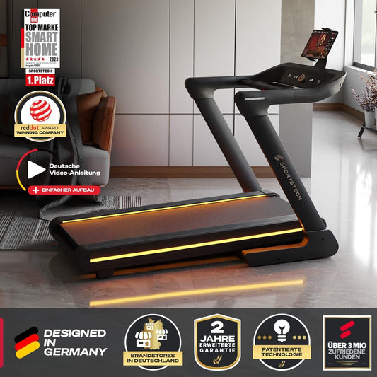 sTread Pro/Lite: Klappbares Laufband, 20 km/h, 17 % Steigung