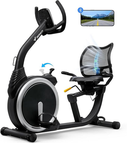 Recumbent Exercise Bike for Home Cardio Workout with Bluetooth