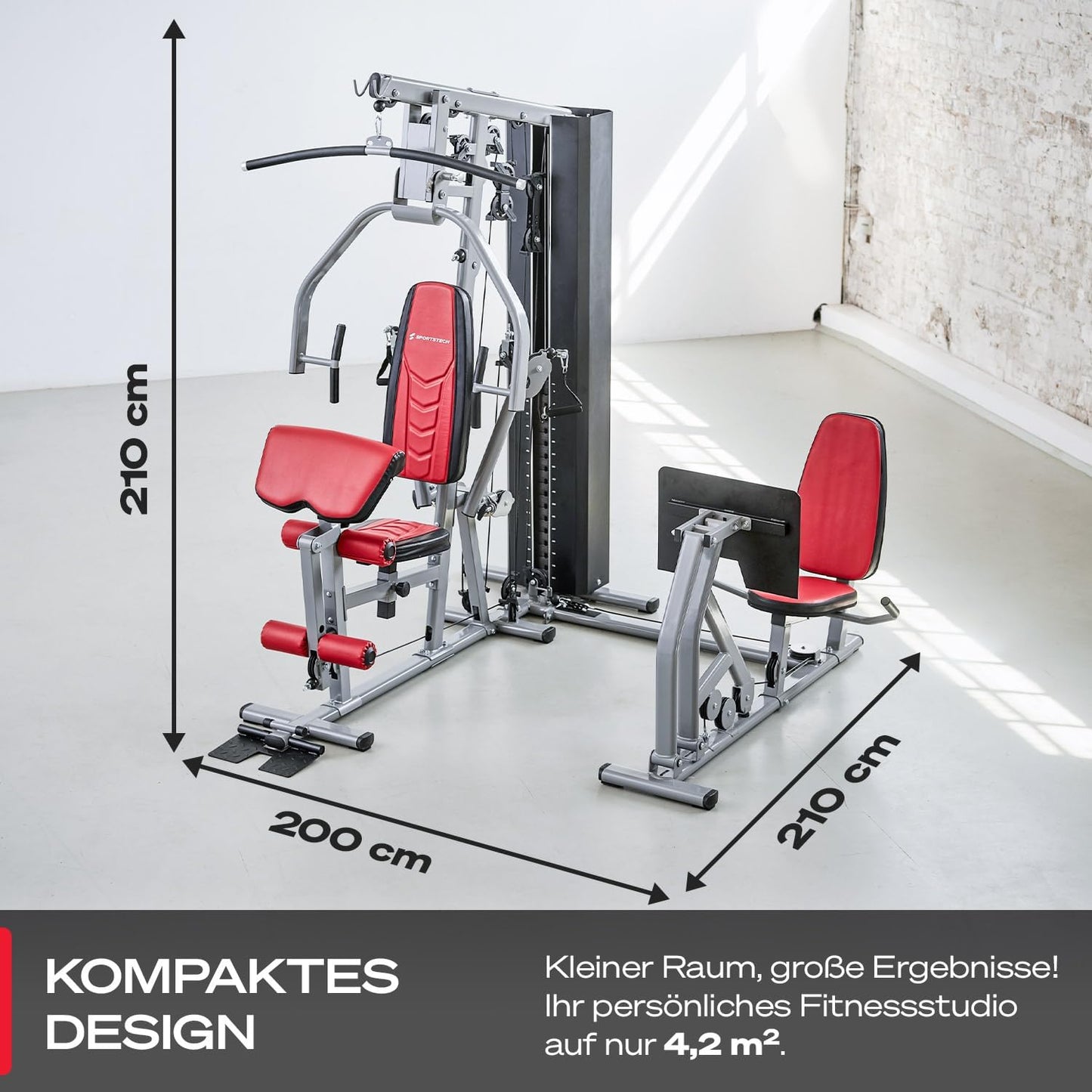 HGX300: Multifunktions-Kraftstation mit Beinpresse, Stepper & Powertower