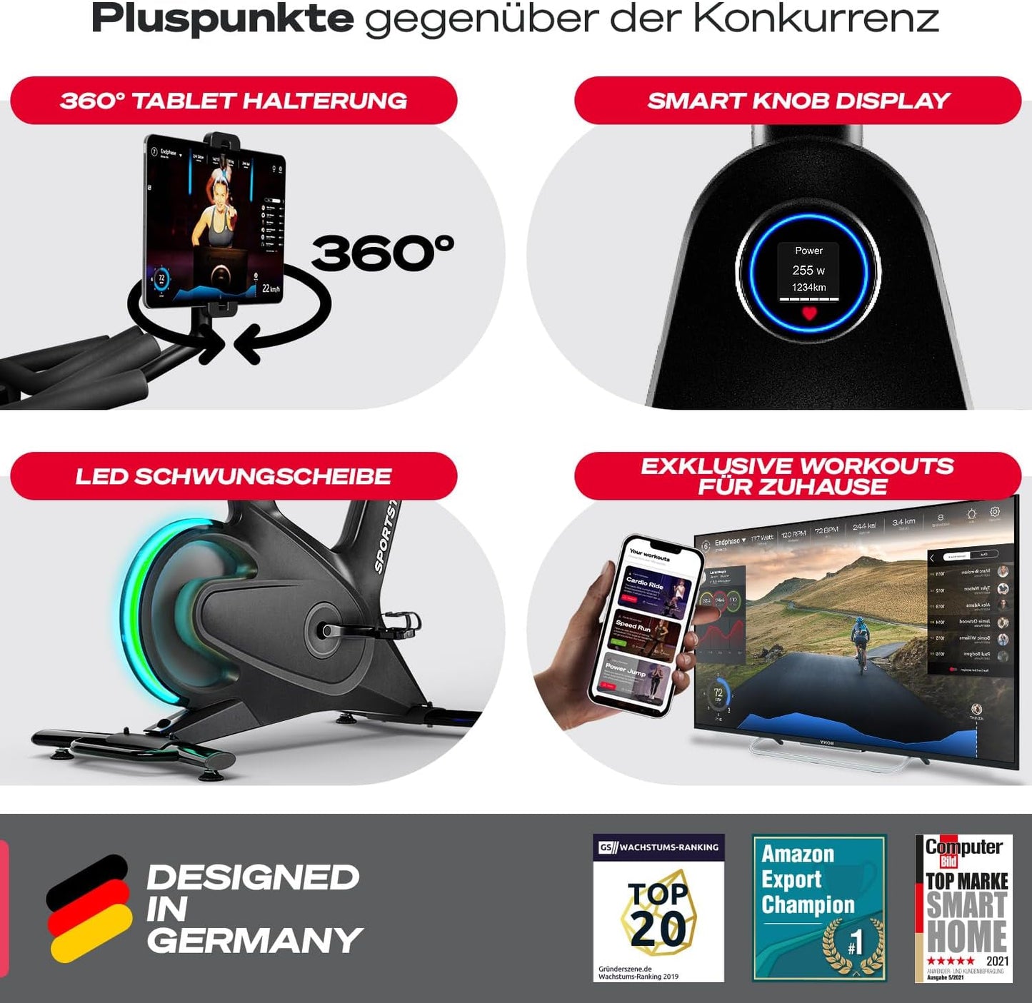 Sbike Lite: Heimtrainer mit App & Tablet-Halterung