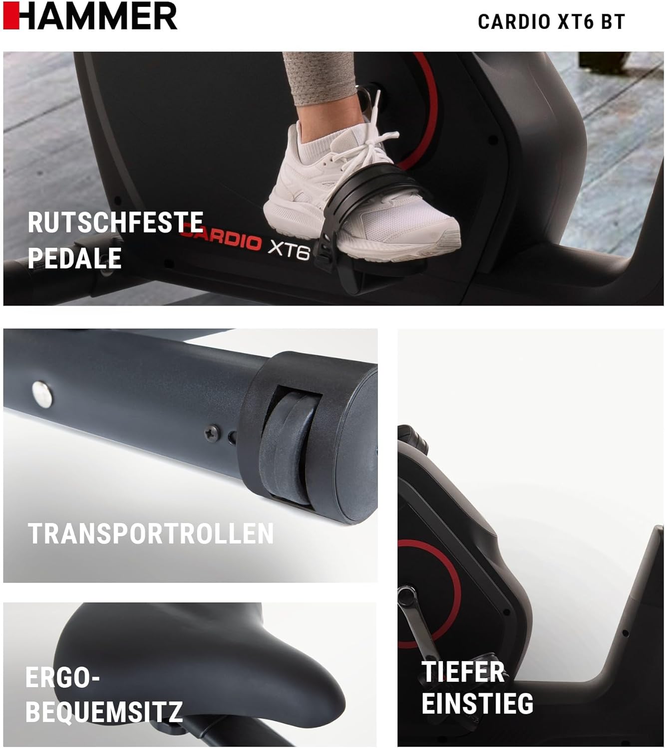 Cardio XT6/XT7 Ergometer Heimtrainer Fahrrad mit Bluetooth & App