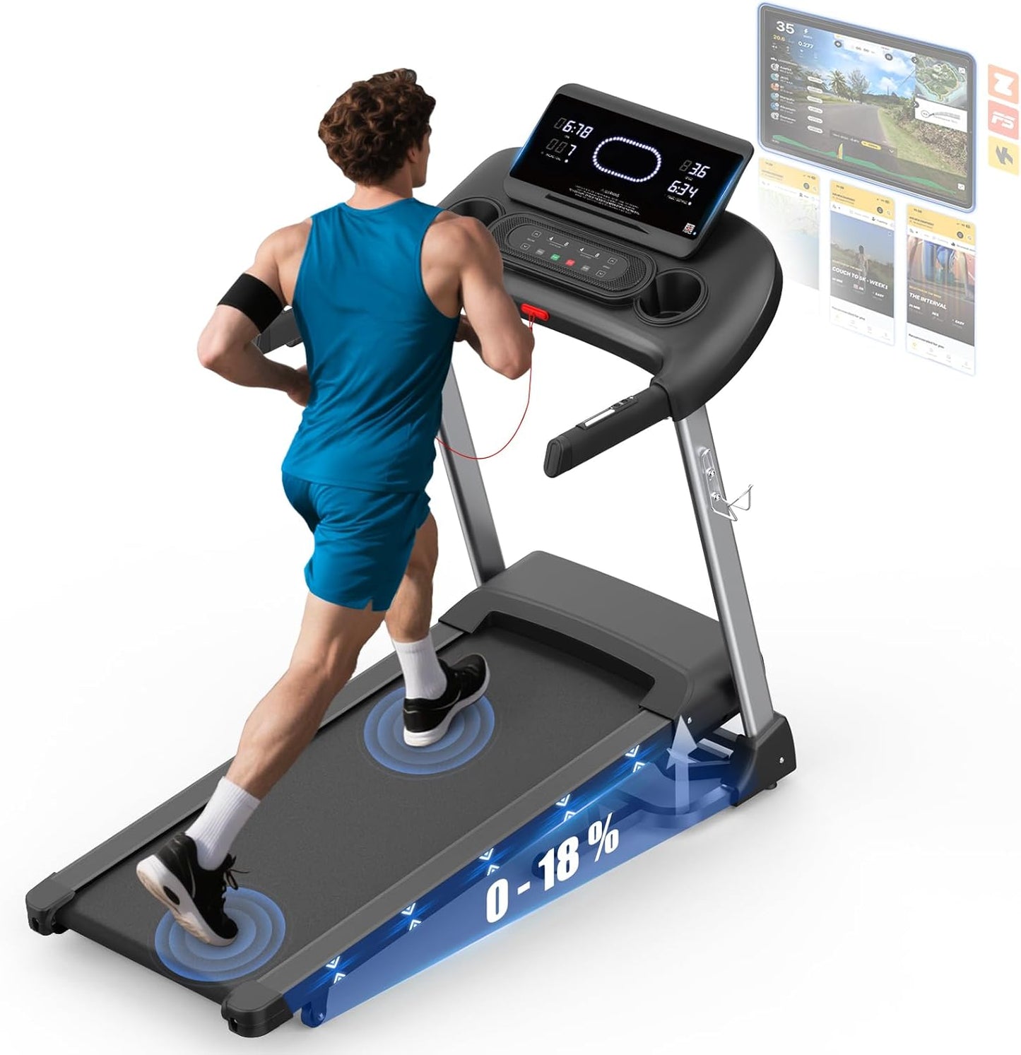 Laufband: Hochgeschwindig, 7 PS, große Lauffläche, klappbar