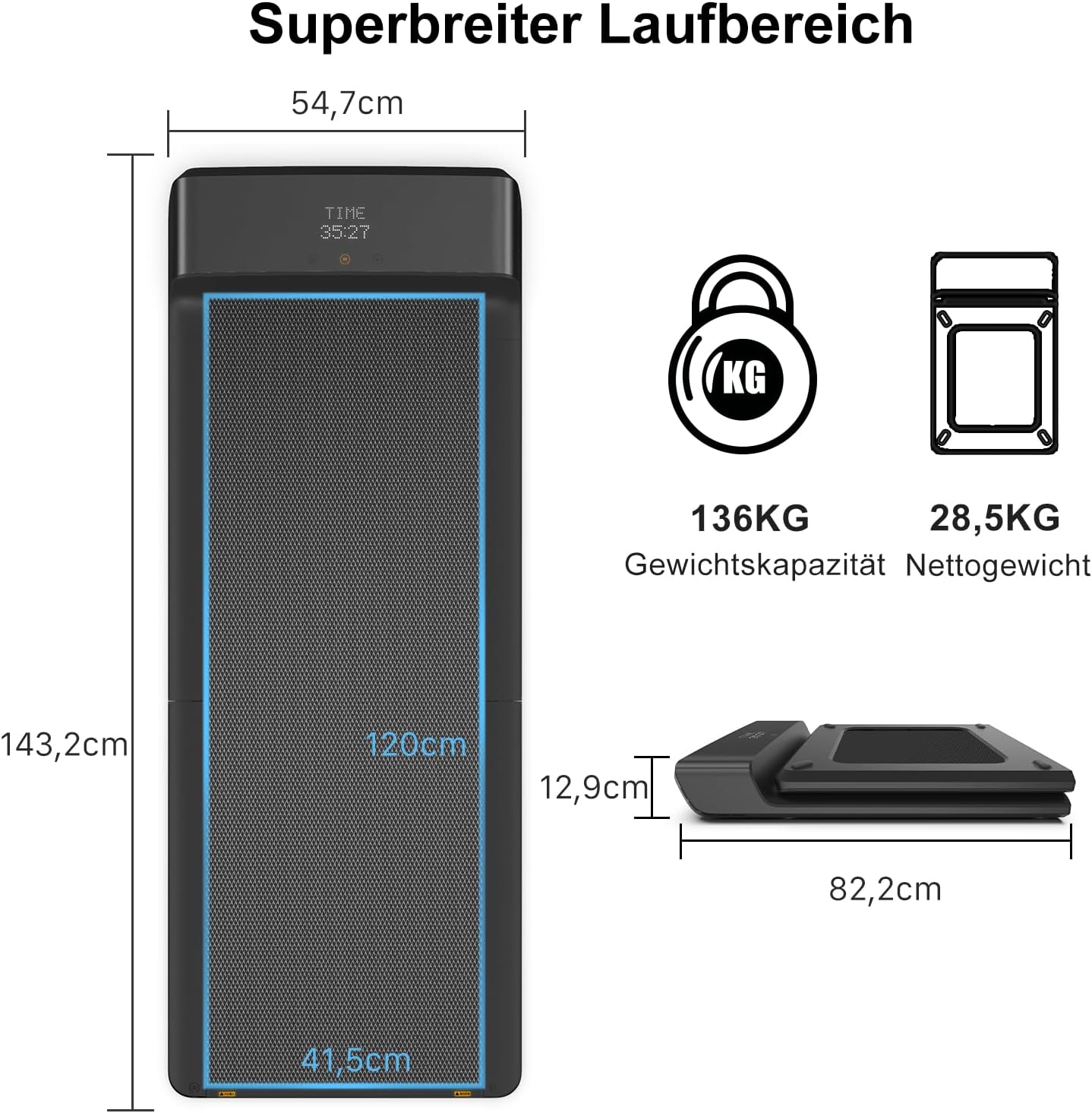 Klappbares Laufband: Für Büro & Zuhause mit LED‑Display & App