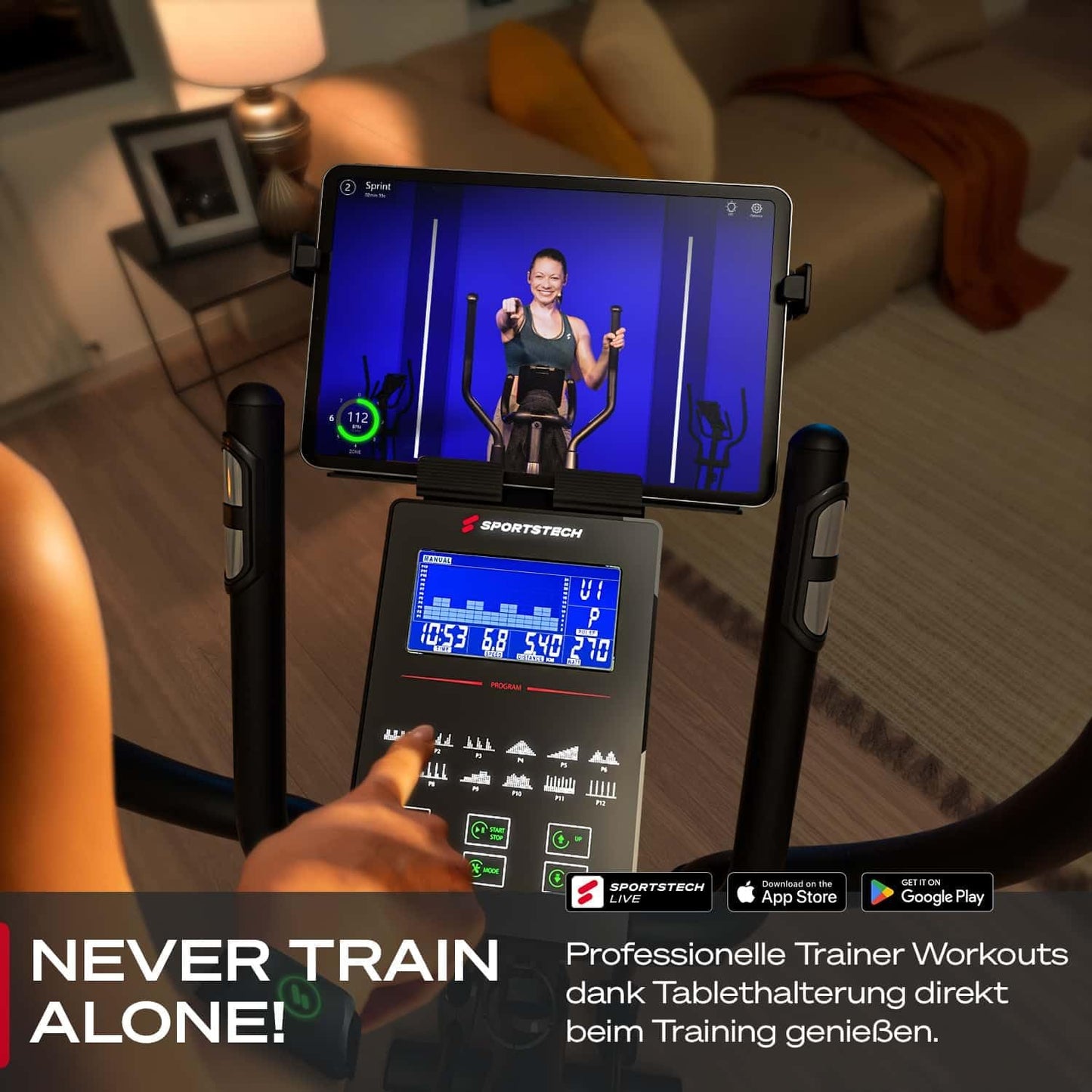 CX2: Crosstrainer mit App, 27 kg Schwungmasse & Generator