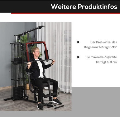 Kraftstation: Multifunktional mit Latzug, Butterfly und 45 kg Gewichten