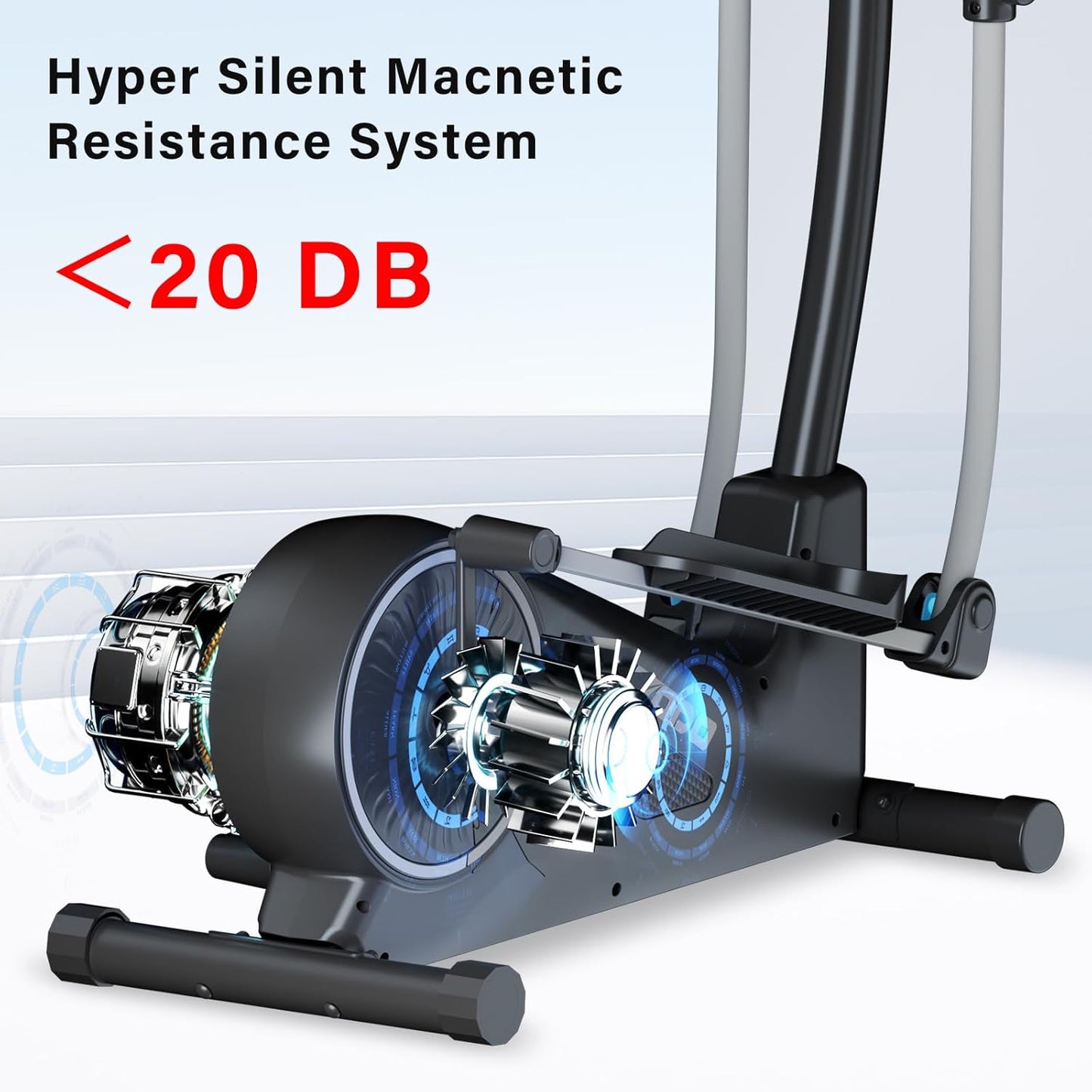 2-in-1 Heimtrainer Crosstrainer: Leiser Magnetischer Ellipsentrainer mit App