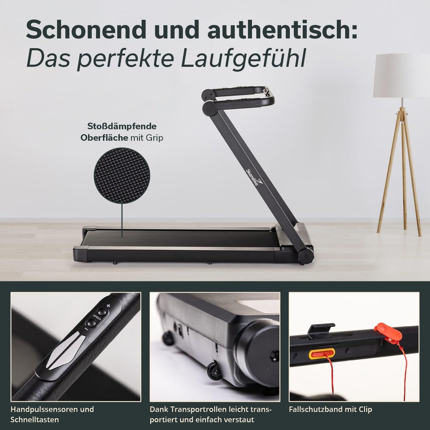 Nordik Laufband für Zuhause & Büro | Walking Pad mit Steigung