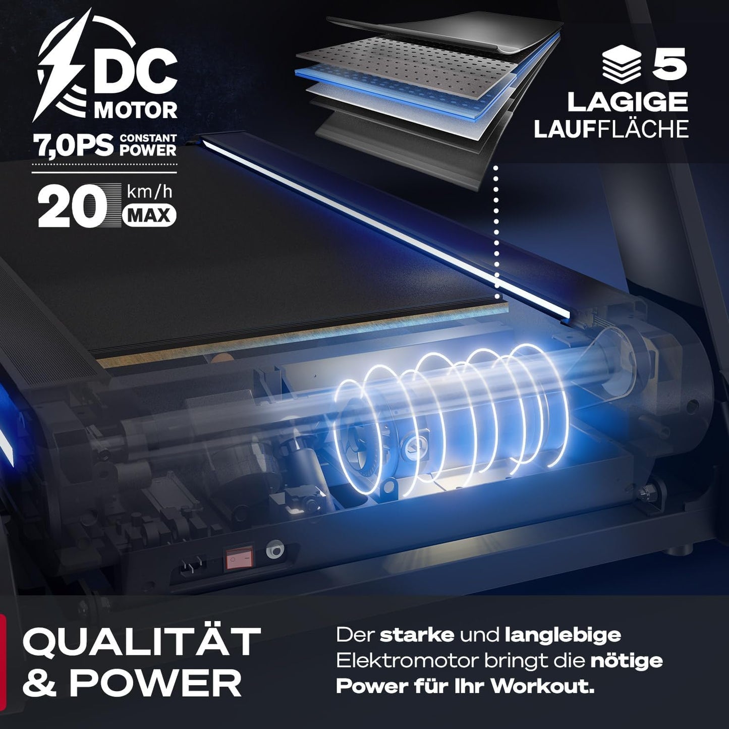 sTread Pro/Lite: Klappbares Laufband, 20 km/h, 17 % Steigung