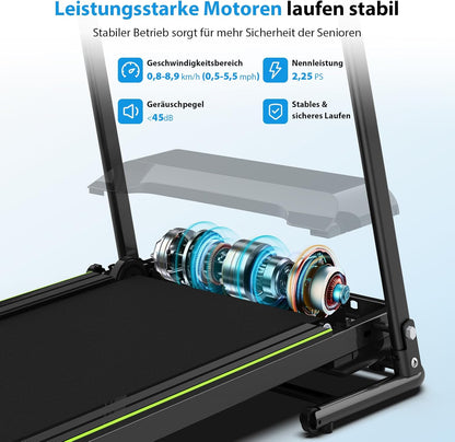 Senioren Laufband: Heimtrainer mit extra langen Handläufen für Senioren