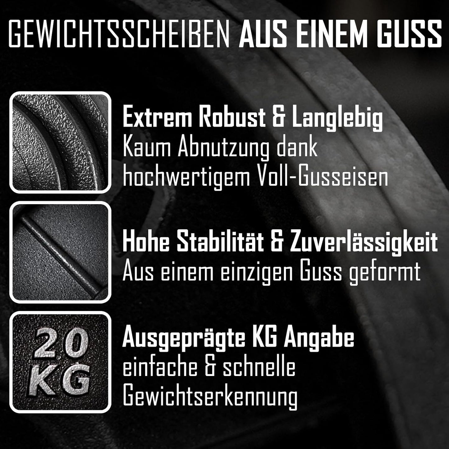 Gusseisen Hantelscheiben: Robuste 50mm Gewichtsscheiben für Langhantel