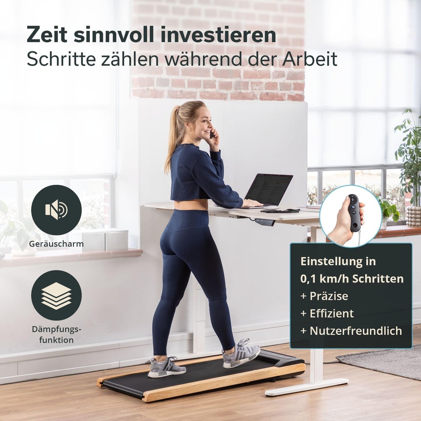 Nordik Walking Pad: Laufband für Home Fitness & Büro, mit Steigung