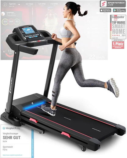 F31s: Profi-Laufband, 4,5 PS, 16 km/h, Bluetooth & App