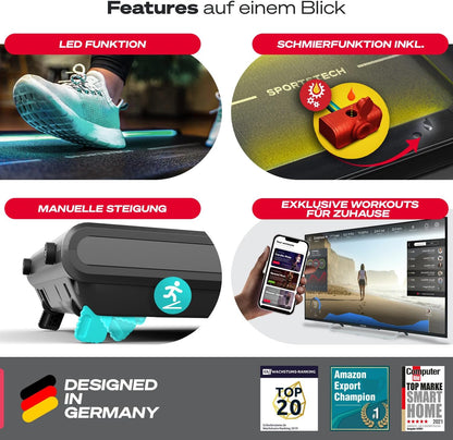 Klappbares LED‑Laufband: Walking Pad mit Bluetooth‑App