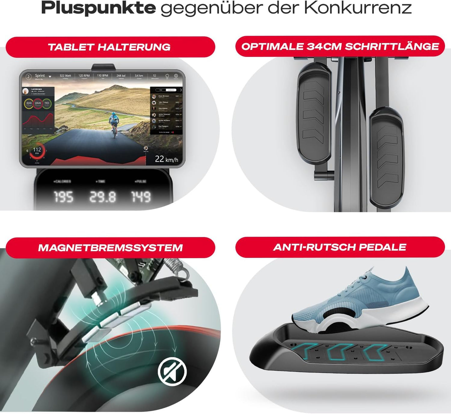 CX700: Crosstrainer, 24kg Schwungmasse, App & Bluetooth