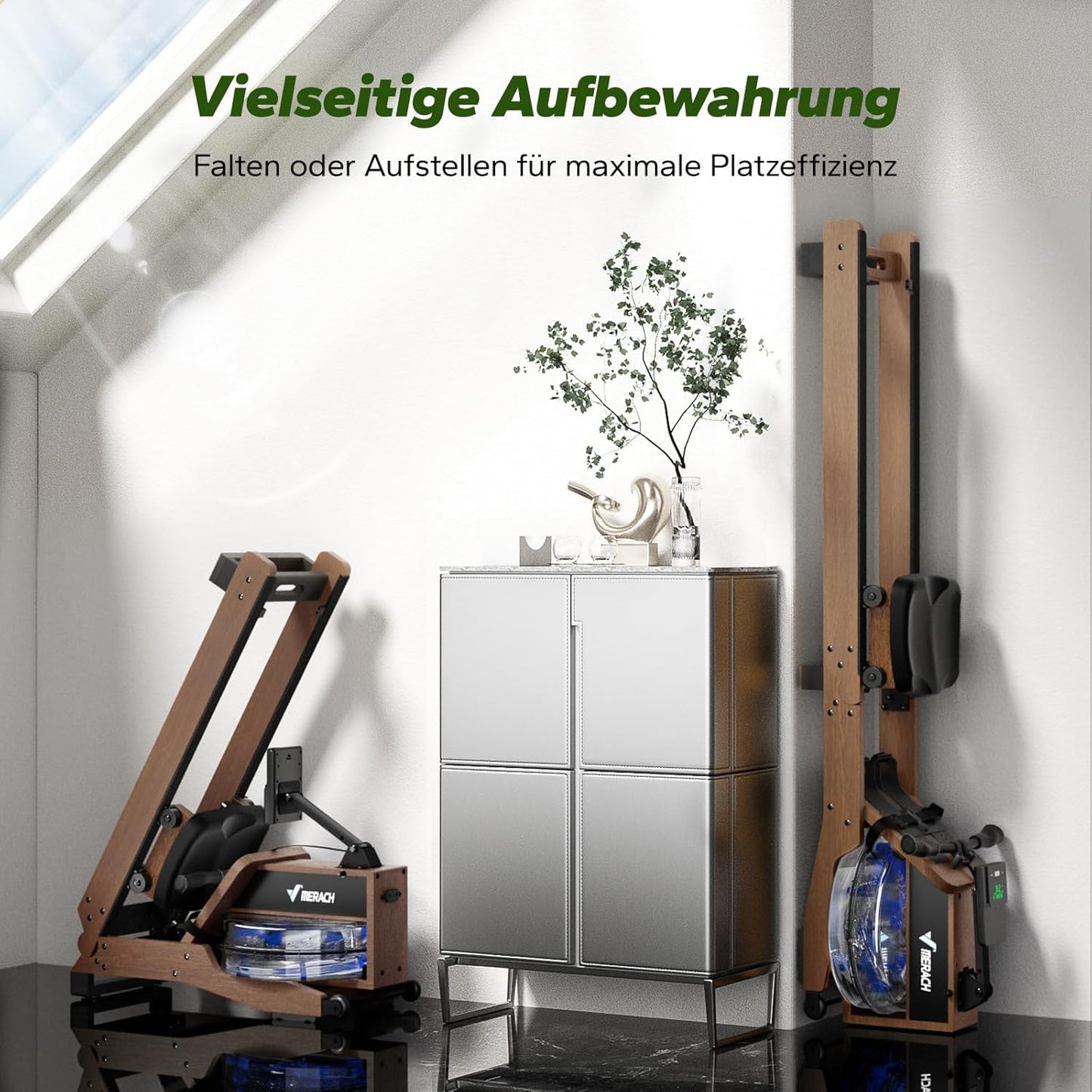 Wasser-Rudergerät aus Holz: Klappbar & interaktiv für Zuhause
