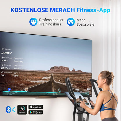 Heimtrainer Crosstrainer: Leise, Magnetisch, App, 8 Stufen, 160KG Kapazität