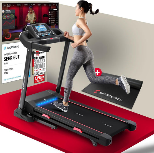 F31s: Klappbares Laufband für Zuhause mit App, Bluetooth & LED