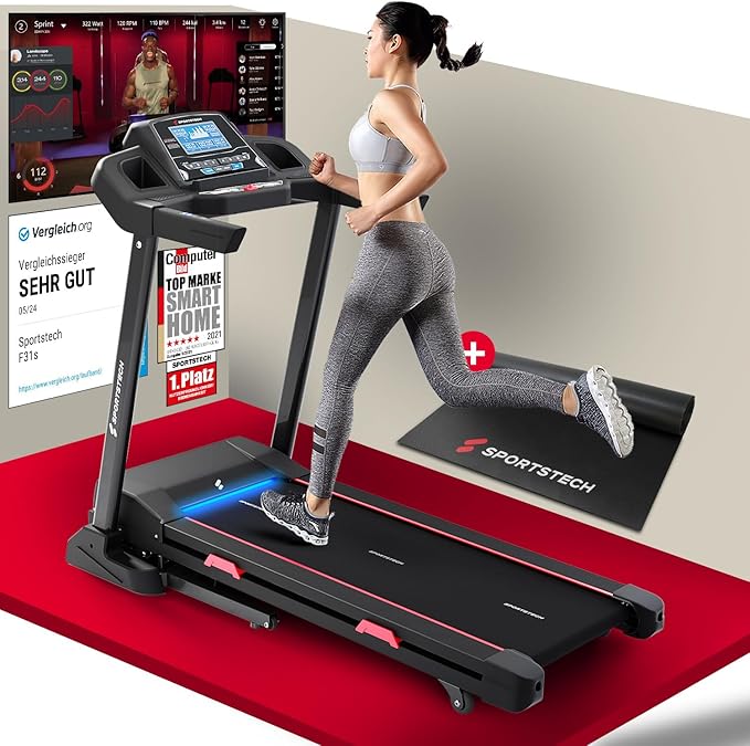 F31s: Klappbares Laufband für Zuhause mit App, Bluetooth & LED