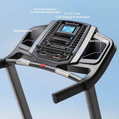 T-Serie: Laufband mit Steigung, Bluetooth, 136 kg Traglast