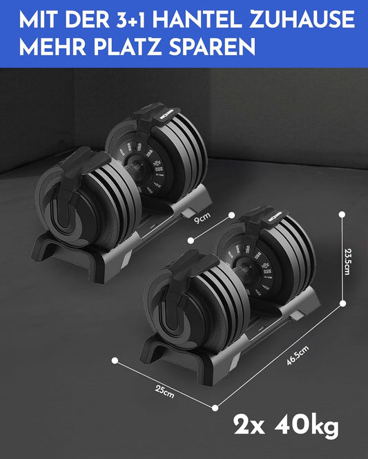 P Verstellbare Kurzhantel 2–40 kg mit Schnellverstellung, Einzelstück