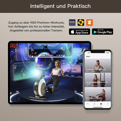 Rudergerät: Magnetisch, leise, 40 Widerstände, LED