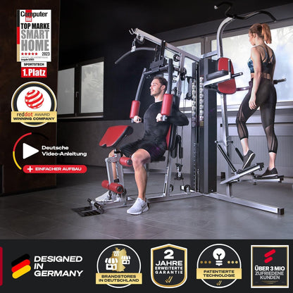 HGX200: Multifunktions-Kraftstation mit Stepper, Beinpresse & Powertower