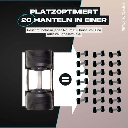 Verstellbare Hanteln: Chrom/Schwarz, Krafttraining für Zuhause