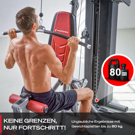 HGX300: Multifunktions-Kraftstation mit Beinpresse, Stepper & Powertower