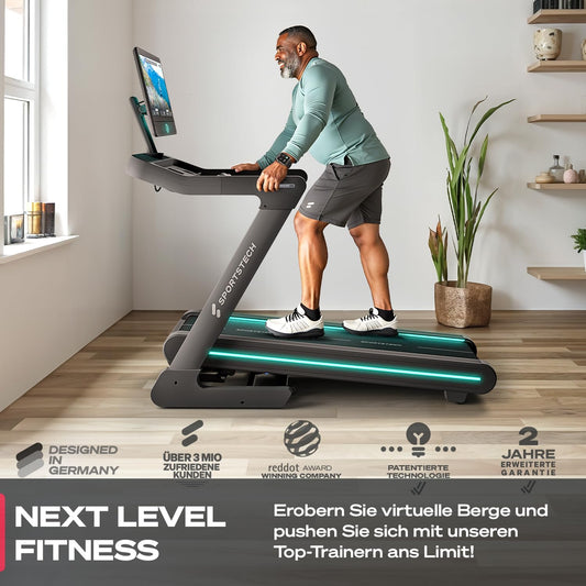 sTread Pro: Klappbares Laufband, 20 km/h, 15% Steigung, mit App