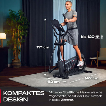 CX2: Crosstrainer mit App, 27 kg Schwungmasse & Generator