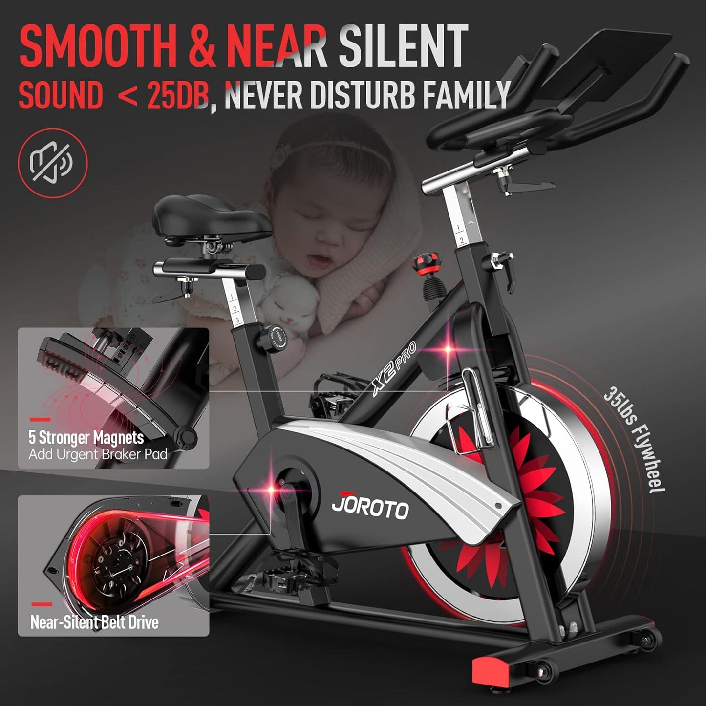 X2: Leises Heimtrainer-Ergometer mit LCD-Monitor