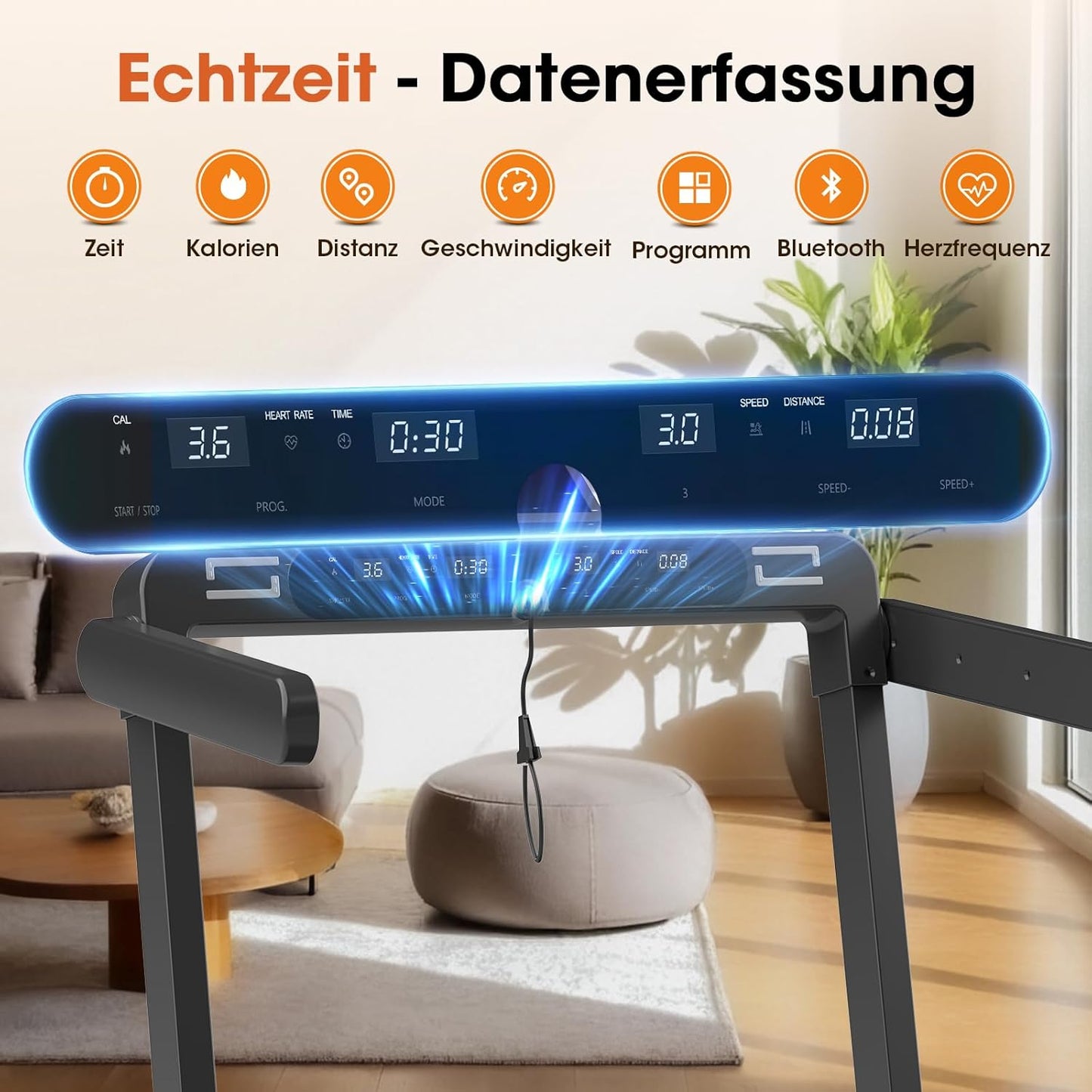 Faltbares Laufband: Walking Pad mit Steigung für Zuhause