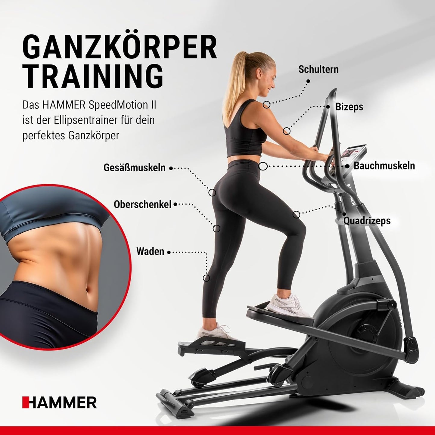 SpeedMotion II: Crosstrainer mit Steigung, 24 Programmen & 18 kg Schwungmasse