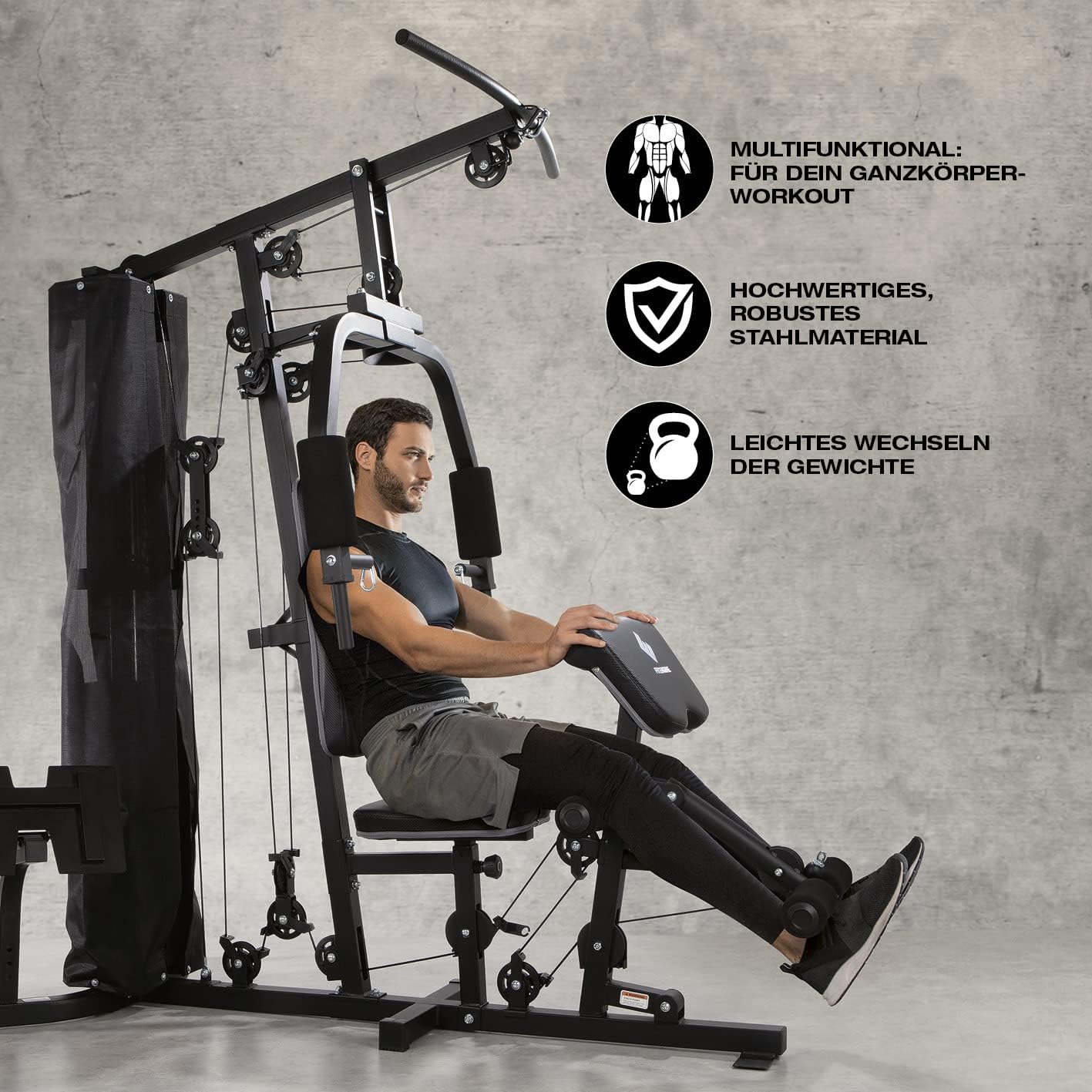 Kraftstation: Komplettes Home Gym mit 67 kg Gewichten